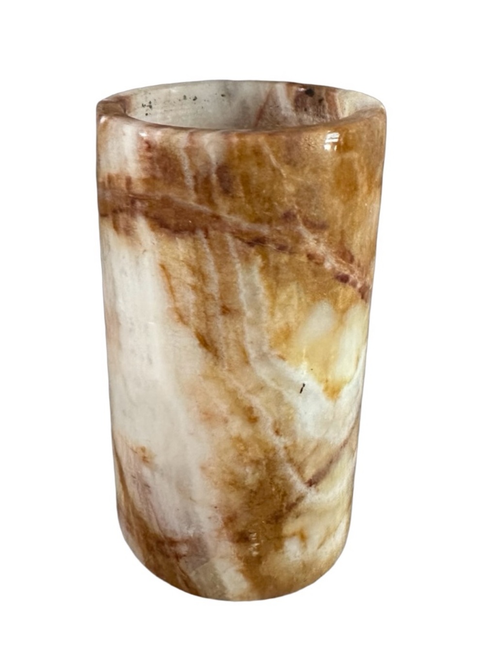 Polished Onyx Marble Stone Pillar Tea Light Candle Holder 3.5”